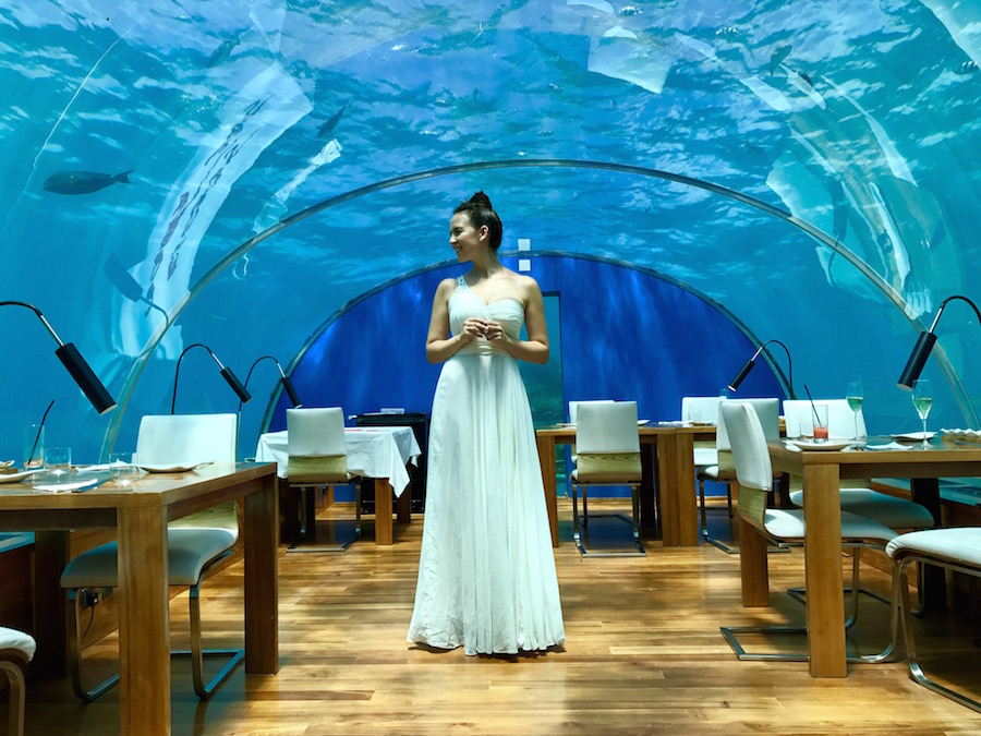 Unterwasserrestaurant Conrad Maldives Rangali Island Hilton Malediven - Reiseblog ferntastisch